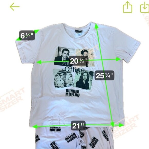 The Office Dunder Mifflin Pajama Set Womens XL Pink White * READ - Picture 8 of 9